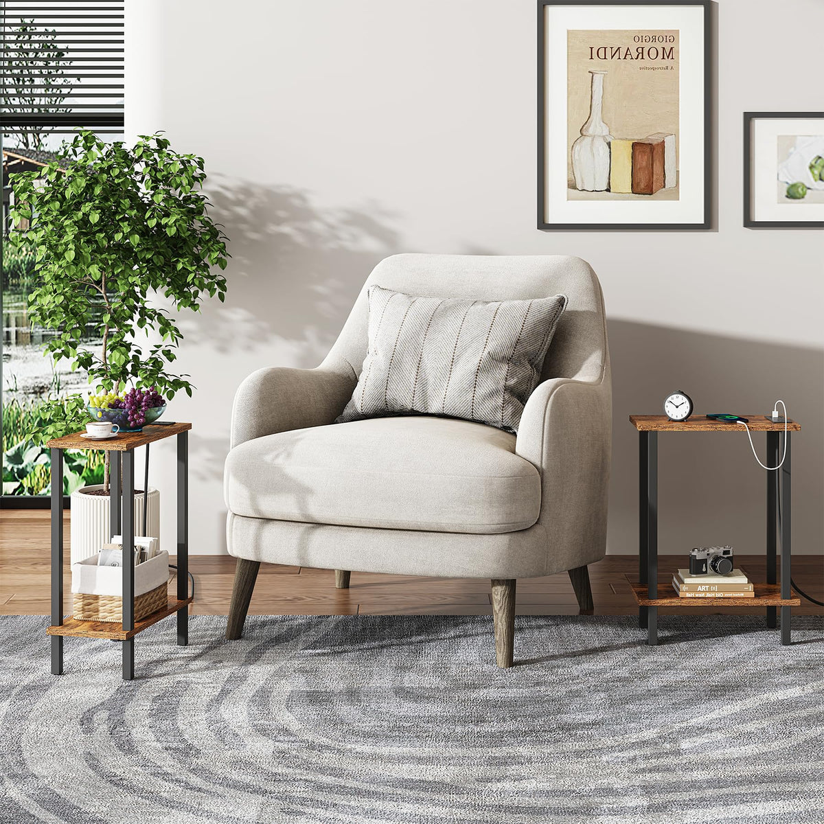 TUTOTAK end table height of 21.7 inches for easy reach