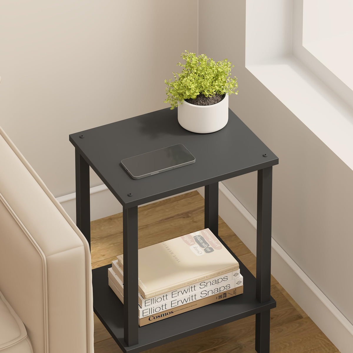 TUTOTAK end table for narrow spaces with elegant look