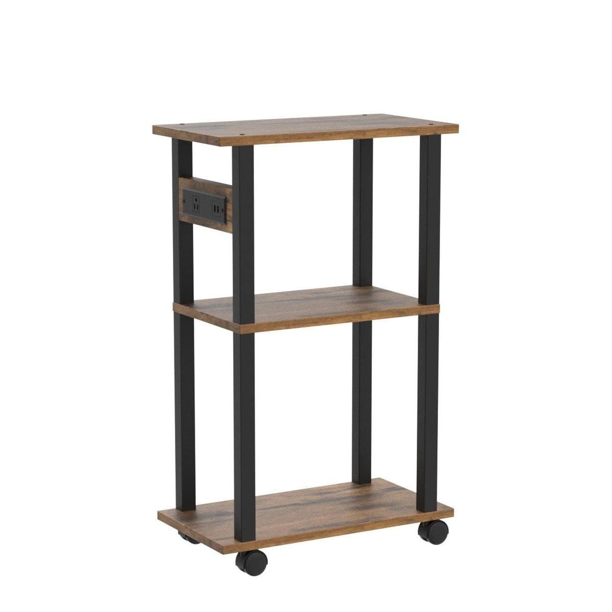 TUTOTAK end table featuring USB ports, AC outlet, and extension cord for charging devices