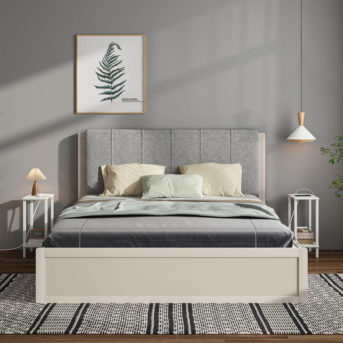 TUTOTAK modern apartment setup with white end tables