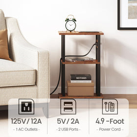 TUTOTAK movable end table with wheels for easy room repositioning