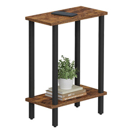 TUTOTAK small side table top shelf view shows accessible storage for drinks and remotes