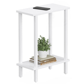 TUTOTAK small side table top view with two open shelves, compact design for cozy spaces.