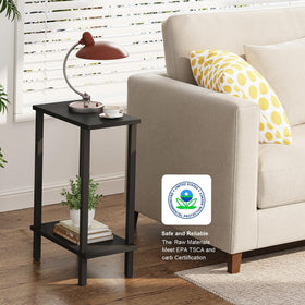 TUTOTAK small side table with two shelves, ideal for sofa-side storage.