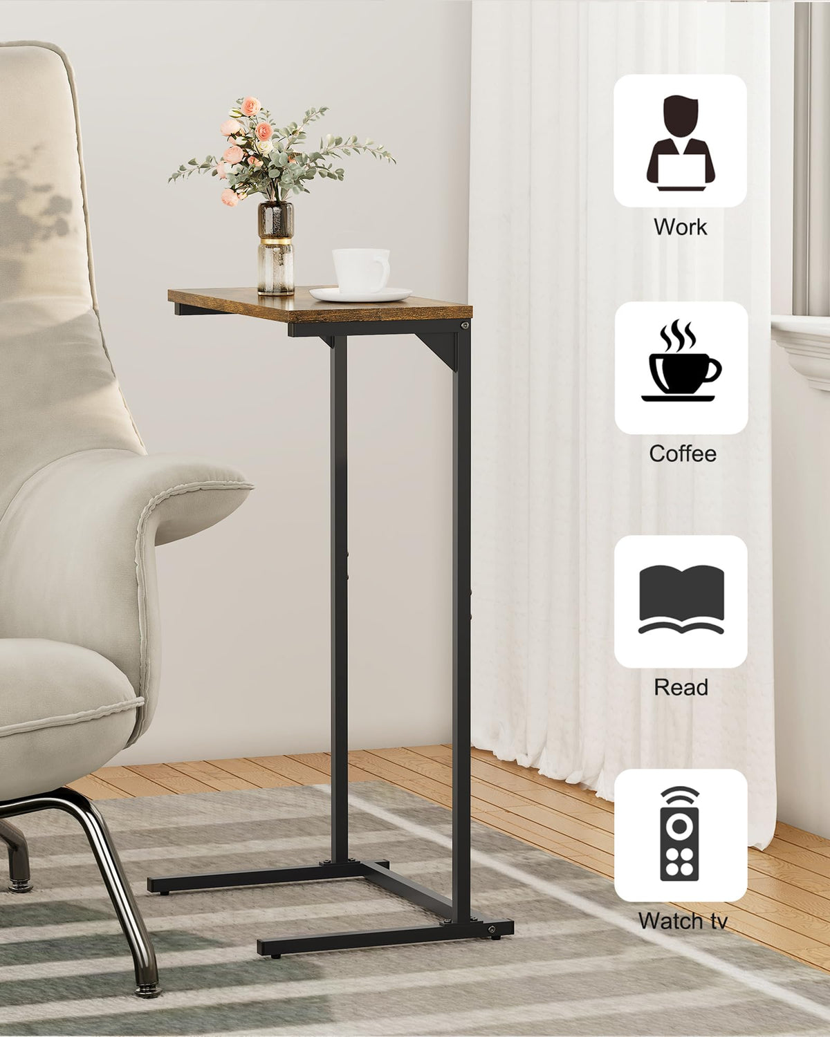 TUTOTAK small-space TV tray table shown in compact living area