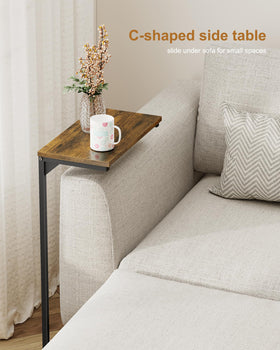 TUTOTAK sofa side table at 28.7-inch height beside the bed