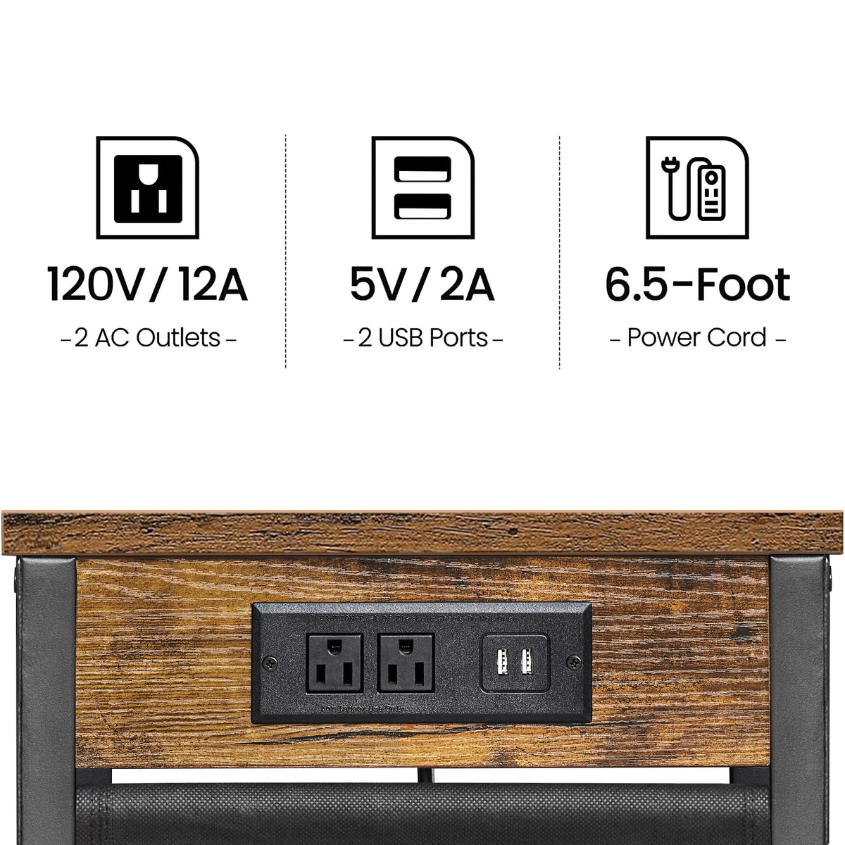 TUTOTAK stable end table with four adjustable feet for uneven floors.