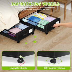 Tututry transparent lid under-bed bin with label helps identify items fast