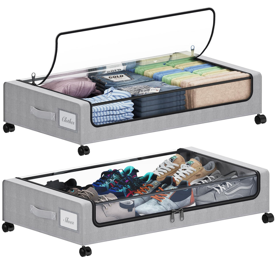 Tututry under-bed storage 60L with wheels for easy mobility and organized wardrobes.