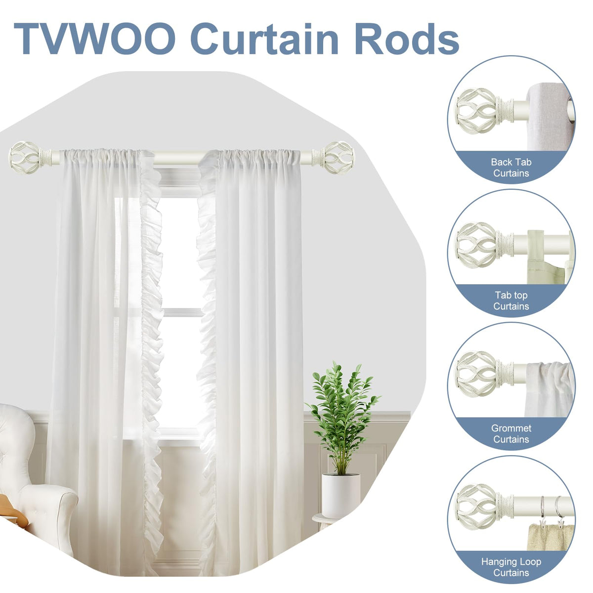 TVWOO adjustable rod telescopes for precise length fitting