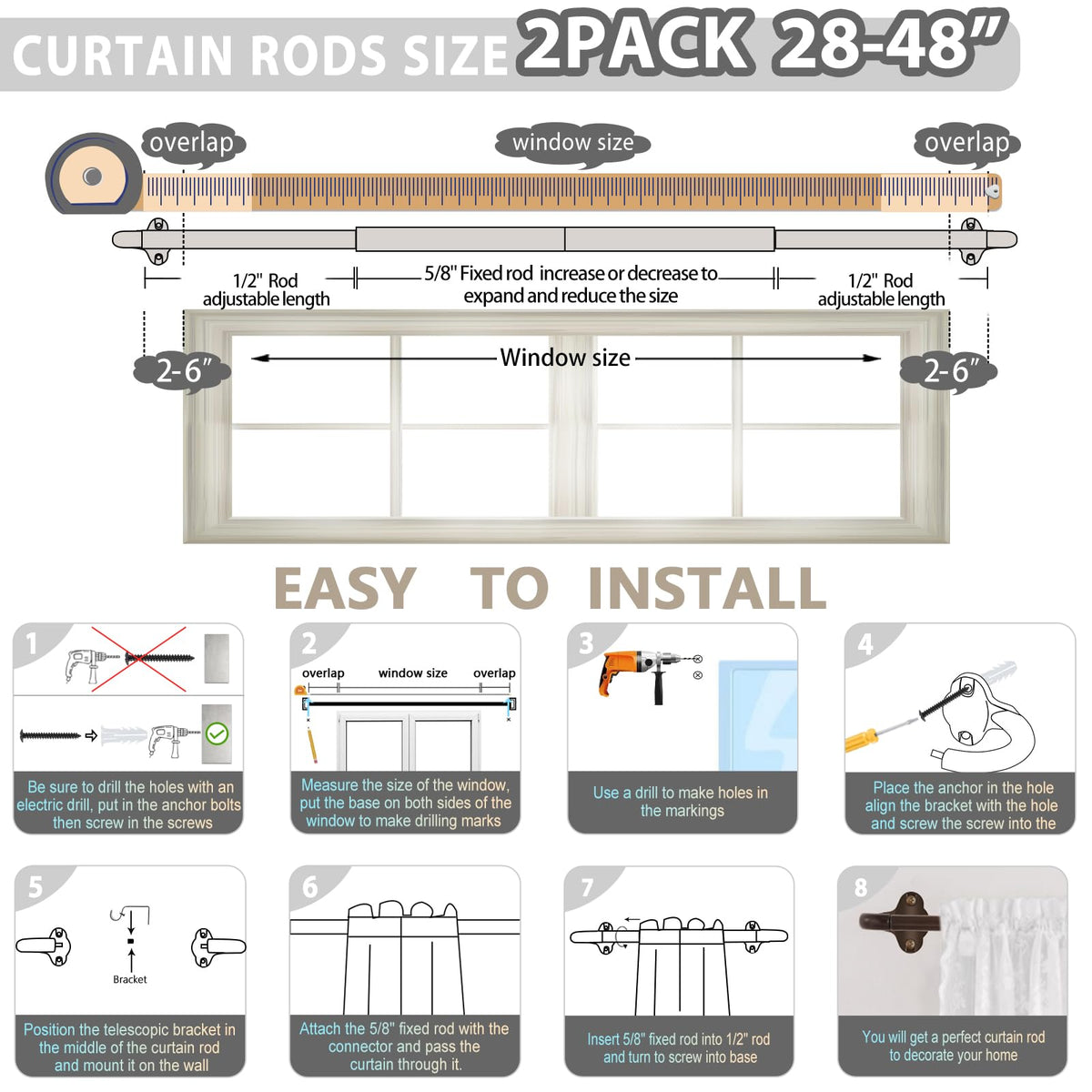 TVWOO connectors allow quick length adjustments for custom windows.
