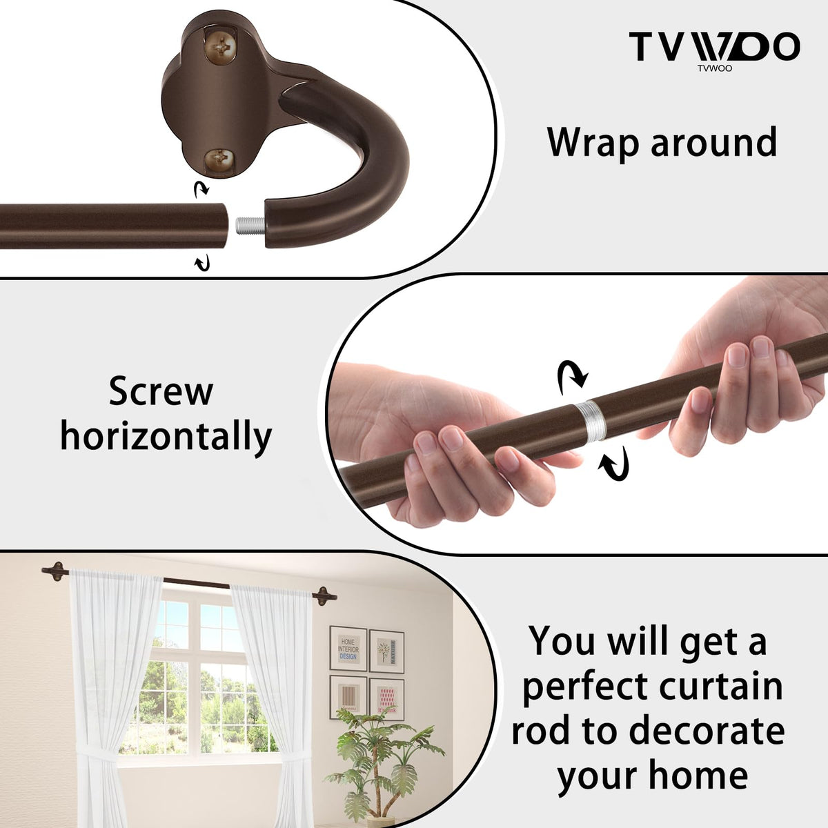 TVWOO packaged box highlights a complete kit for renters and DIYers.