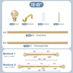 TVWOO ceiling or wall mount curtain rod offers versatile installation.