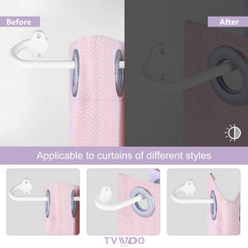 TVWOO curtain rod mounted in a living room with curved design.