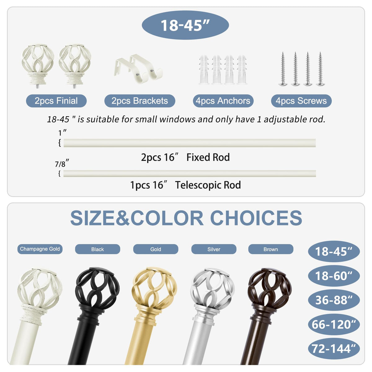 TVWOO curtain rod styling in living room setting with clean lines.