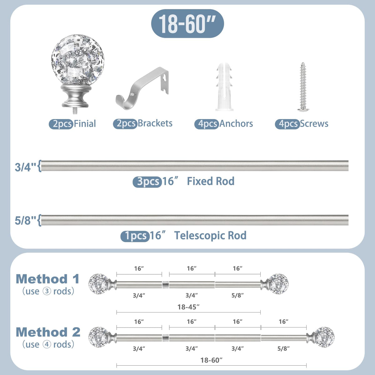 TVWOO load-bearing design supports drapery up to 30 pounds.