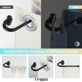 TVWOO five-eighth-inch rod provides durable support for heavier drapes.