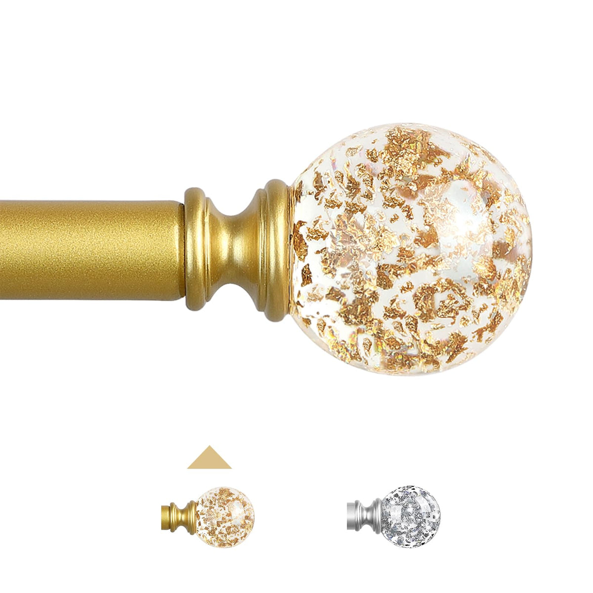 TVWOO gold crystal curtain rod end cap adds starry elegance to any window.