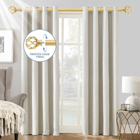 TVWOO brass-gold brackets with sturdy hardware support heavy drapery weights.