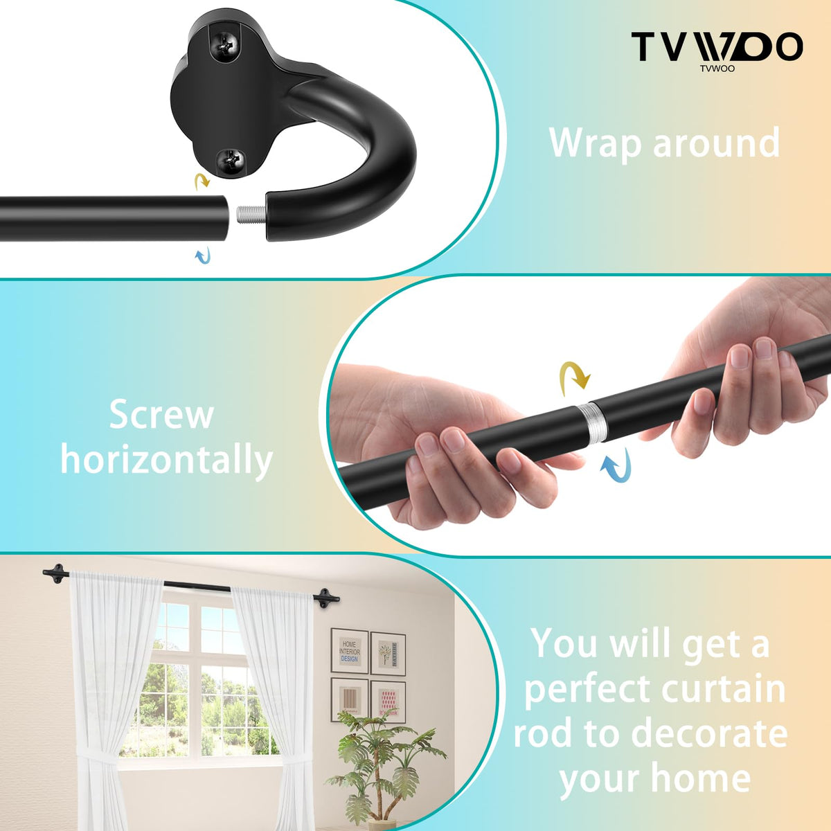 TVWOO included hardware and brackets complete the mounting kit