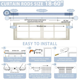 TVWOO silver curtain rods elevate room decor with starry sparkle.