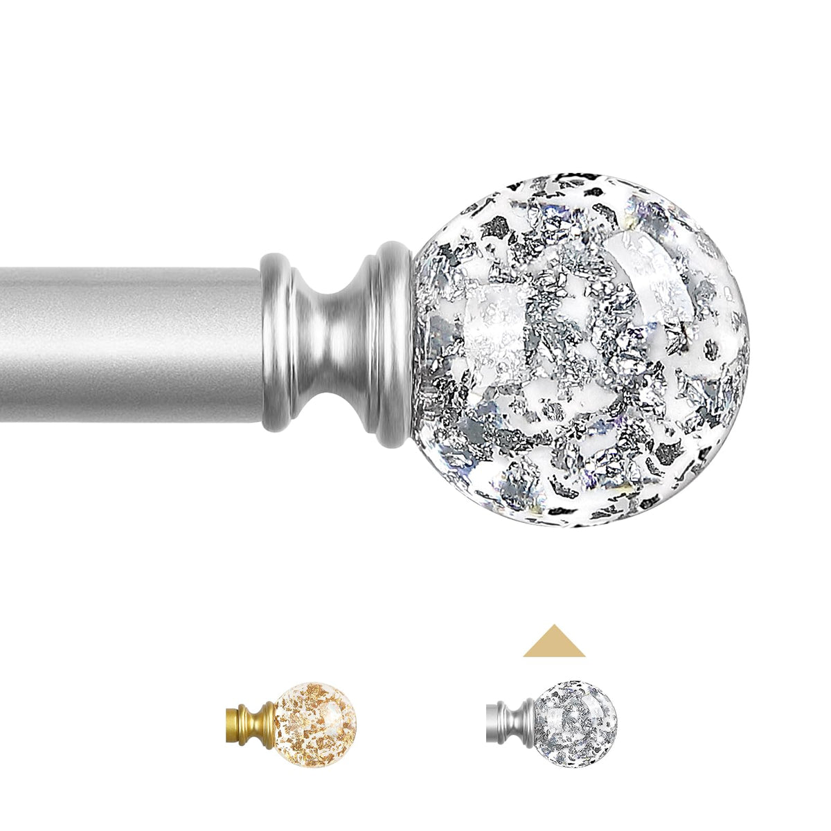 TVWOO silver crystal curtain rod set adds durable glamour to windows