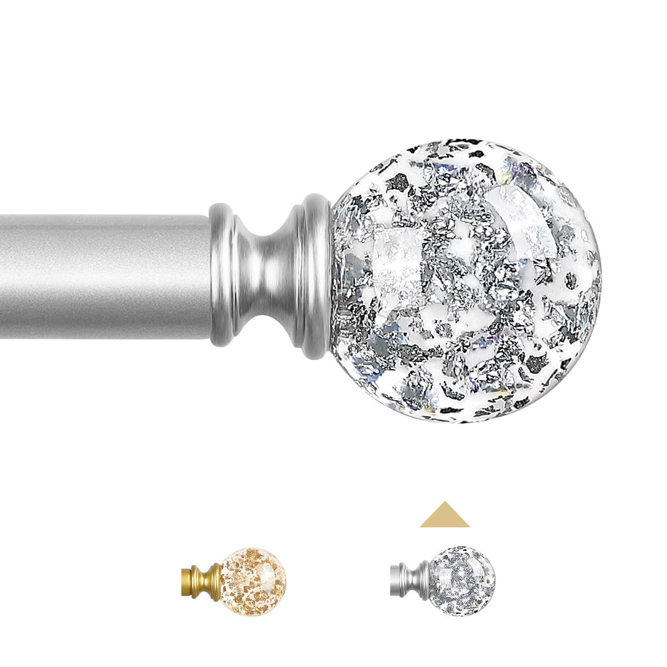 TVWOO silver crystal ball finial enhances window decor with sparkle