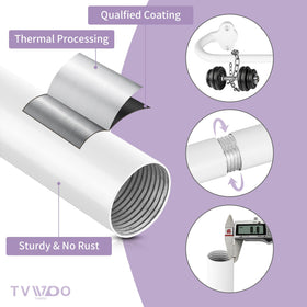 TVWOO telescoping inner rods adjust to fit your window precisely.
