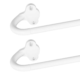 TVWOO wrap-around white outer rod for 28-48 inch windows, sleek and sturdy.