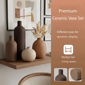 Tvzouo ceramic vase set shows 6.9-inch vase for classic tall blooms