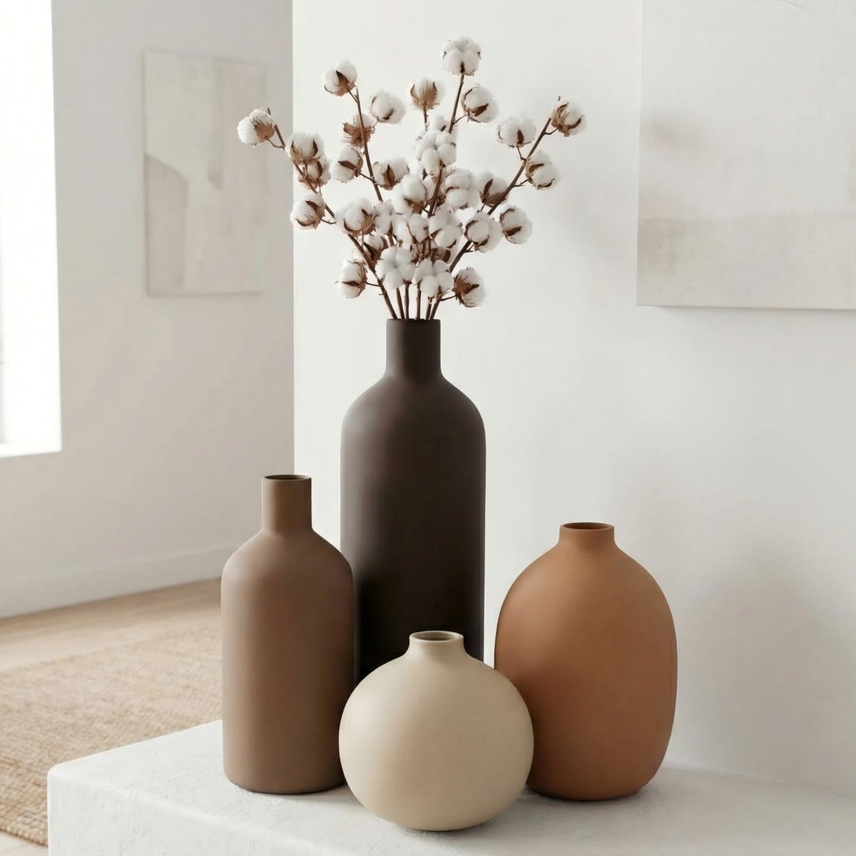 Tvzouo ceramic vase set features waterproof interior for easy arrangements
