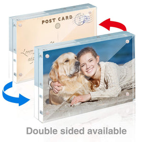 TWING 4x6 acrylic frame back view highlights double-sided display potential.