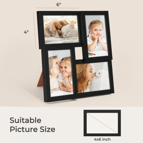 TWING 4x6 collage frame back with twist tabs enables easy photo swaps.