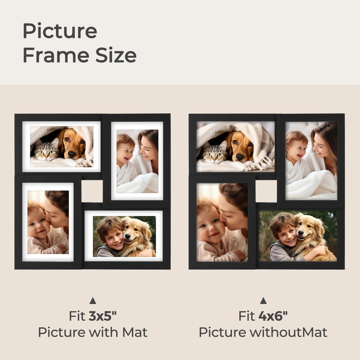 TWING 4x6 multi-photo layout frame on wall brings family memories together.
