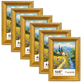 TWING 4x6 rustic gold frame on a tabletop for cherished photo display