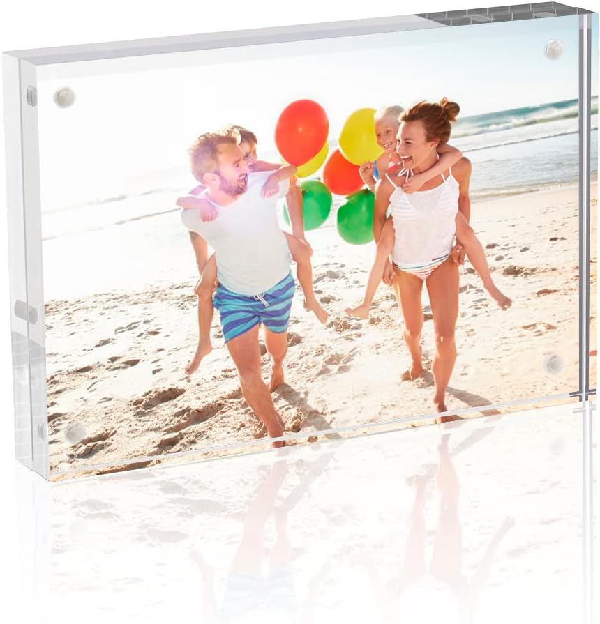 TWING 5x7 acrylic frame front view with double-sided display for photos