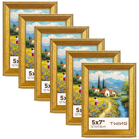 TWING 5x7 rustic gold frames on wall display for a cohesive gallery