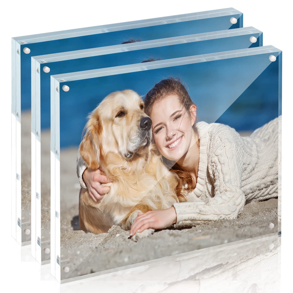 TWING 8x10 acrylic frame front view highlights crisp, frameless display for memories