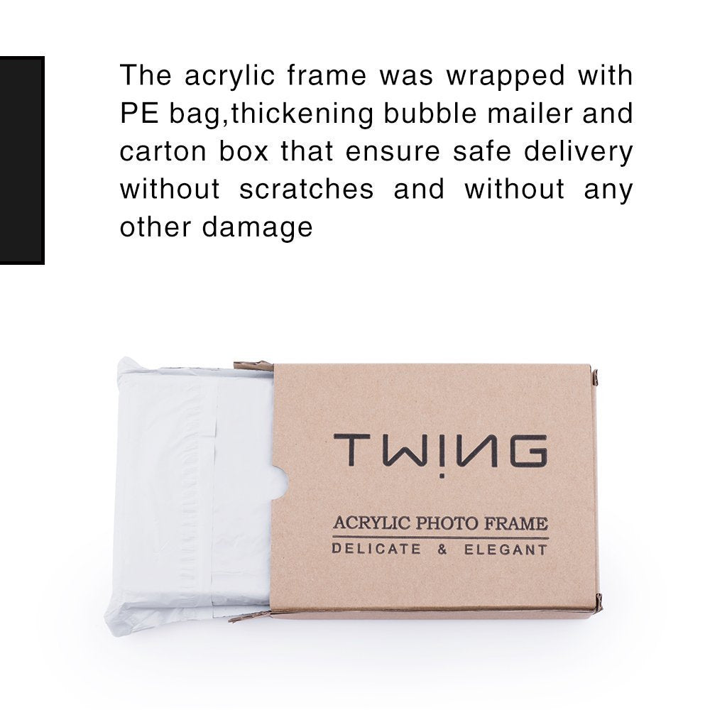 TWING gift-ready acrylic frame packaging presentation