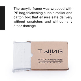 TWING gift-ready acrylic frame packaging presentation