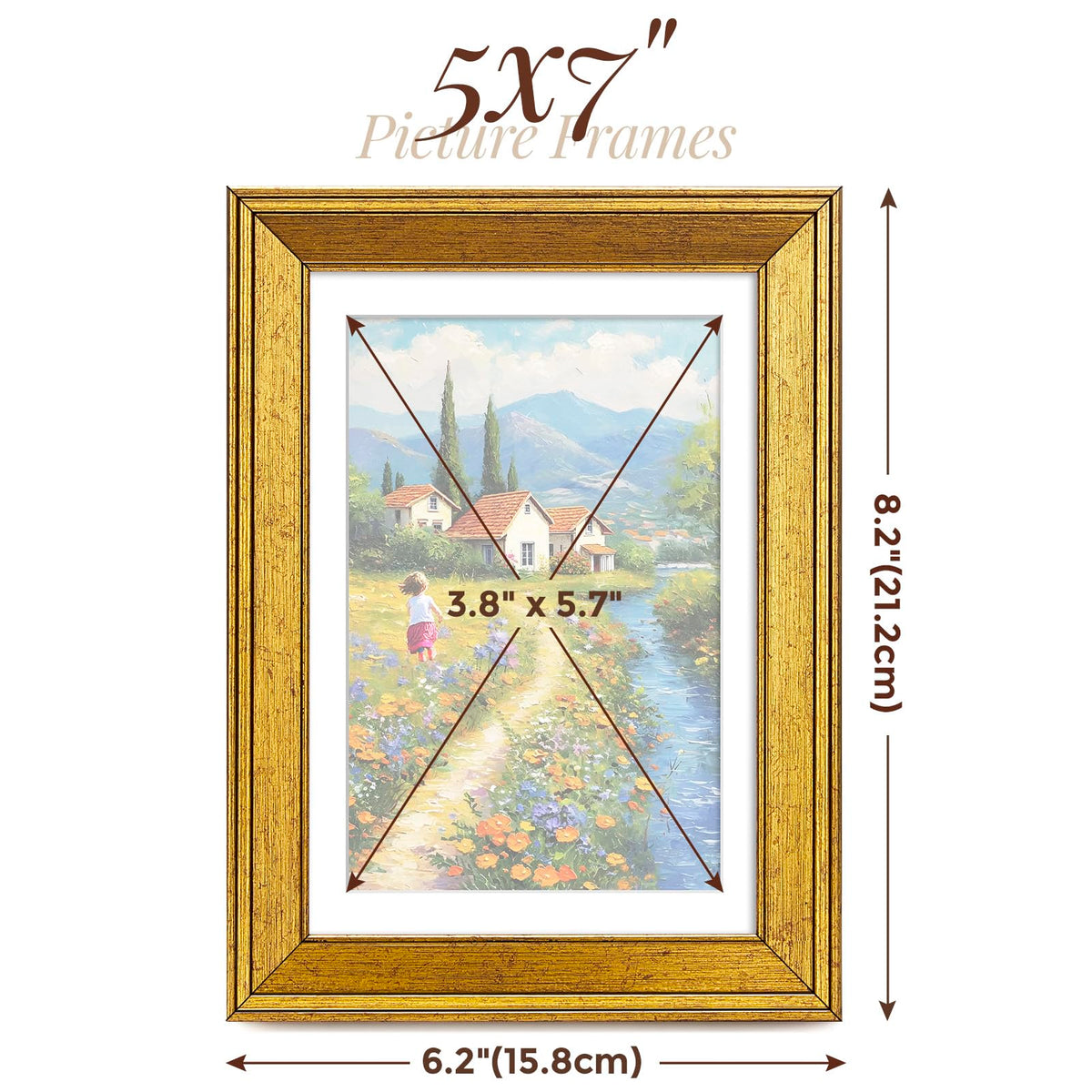 TWING rustic gold frame close-up finish highlights premium craft and warm tone