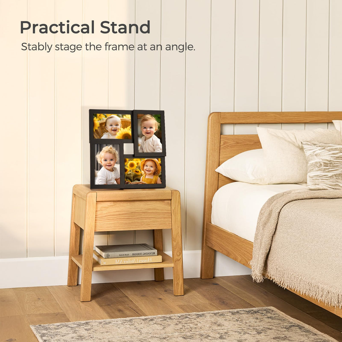 TWING wall-decor layout for living room showing photos in a tidy grid.