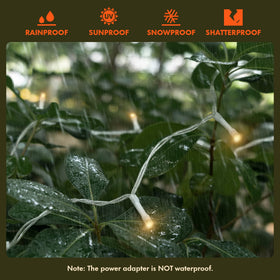 Twinkle Star transformer is IP44 waterproof; avoid submersion.