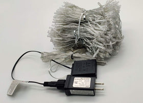 Twinkle Star 600 LED curtain lights include IP44 transformer for safe outdoor use.