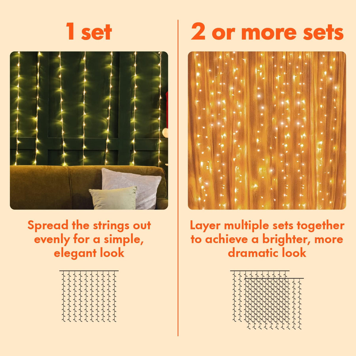 Wedding backdrop with Twinkle Star lights for soft, elegant ambiance