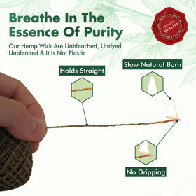 Twisted Bee hemp wick for slow, clean burn without dripping.