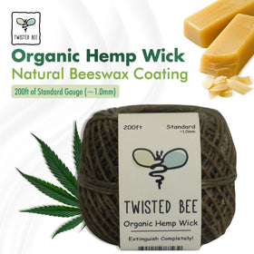 Undyed Twisted Bee hemp wick rolled, ready for candle making projects.