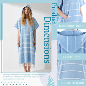 Twistover spacious cover-up for beach or pool in blue