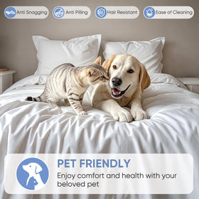 TWK bed with white sheets showcasing luxurious drape and cloud-soft touch