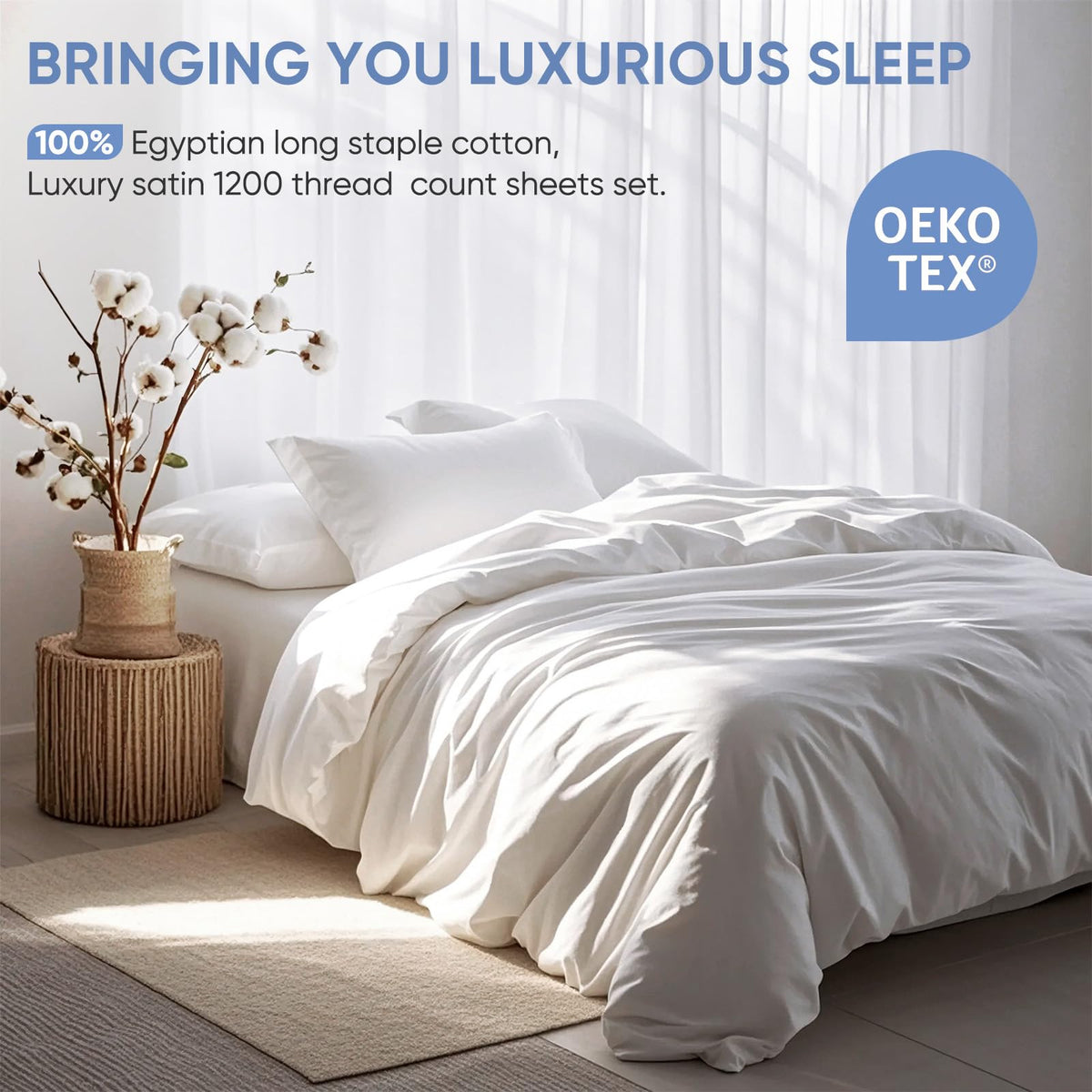 TWK fitted sheet with 18-inch deep pocket securing thick mattress